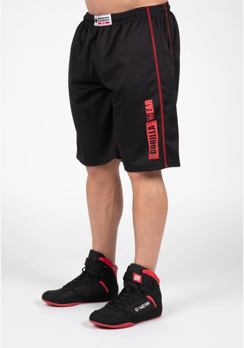 Gorilla Wear pánské šortky Wallace Mesh – černá / červená