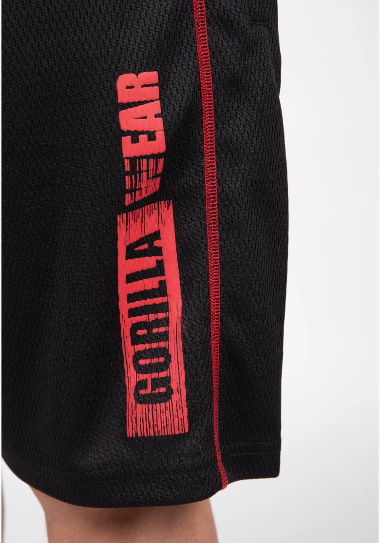 Gorilla Wear pánské šortky Wallace Mesh – černá / červená