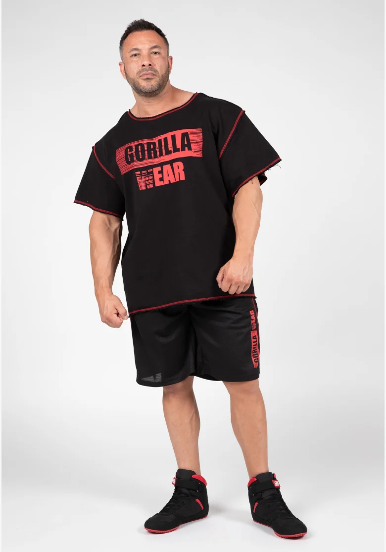 Gorilla Wear pánské šortky Wallace Mesh – černá / červená