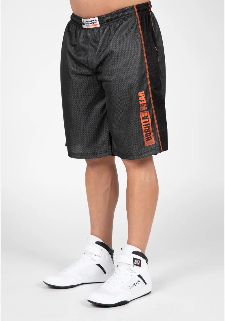 Gorilla Wear pánské šortky Wallace Mesh – šedá / oranžová
