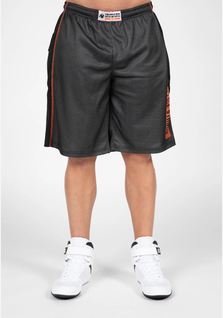 Gorilla Wear pánské šortky Wallace Mesh – šedá / oranžová