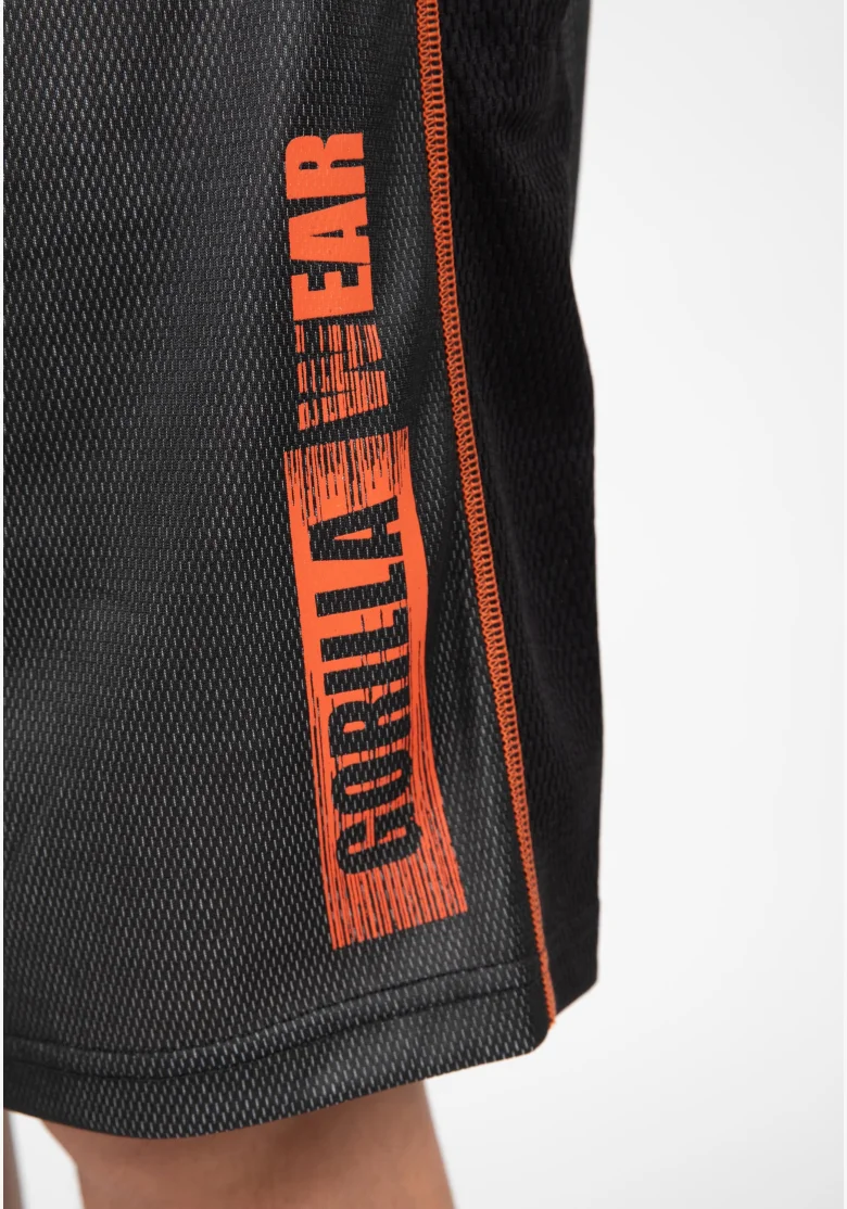 Gorilla Wear pánské šortky Wallace Mesh – šedá / oranžová