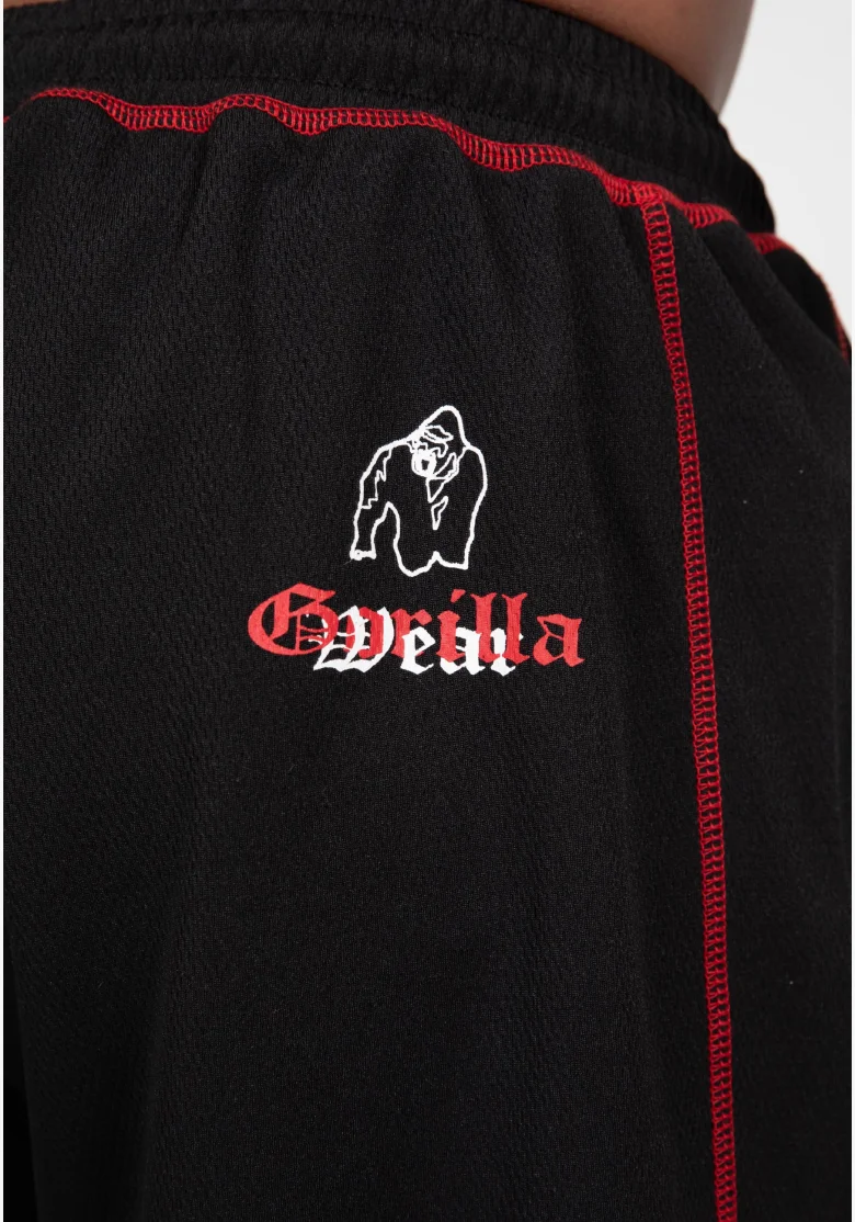 Gorilla Wear pánské šortky Marlow Mesh – černá / červená