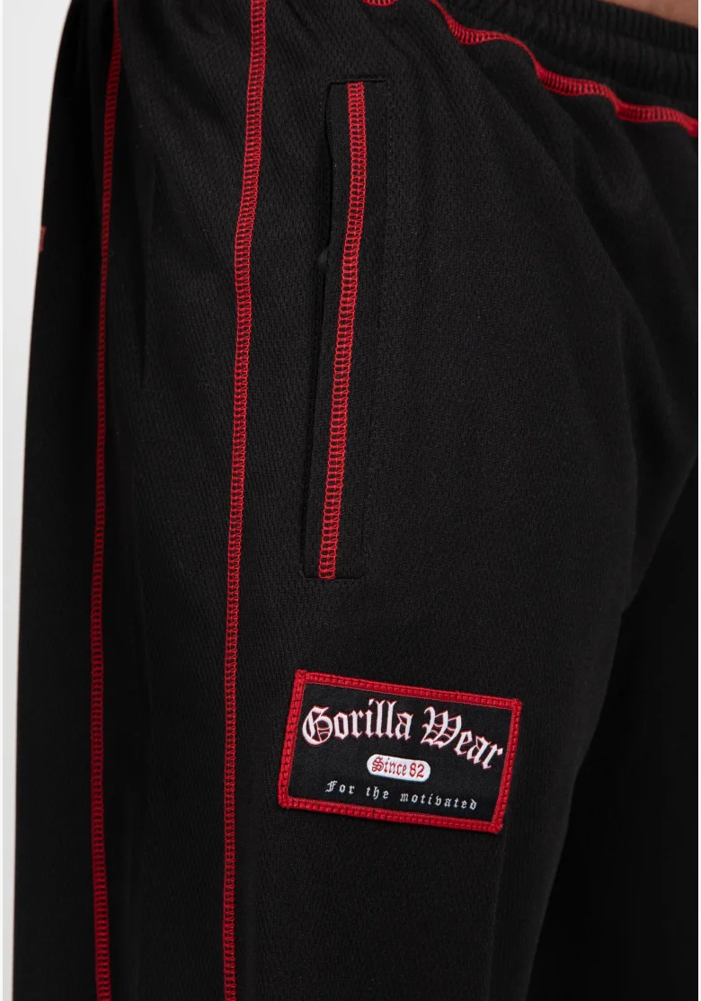 Gorilla Wear pánské šortky Marlow Mesh – černá / červená