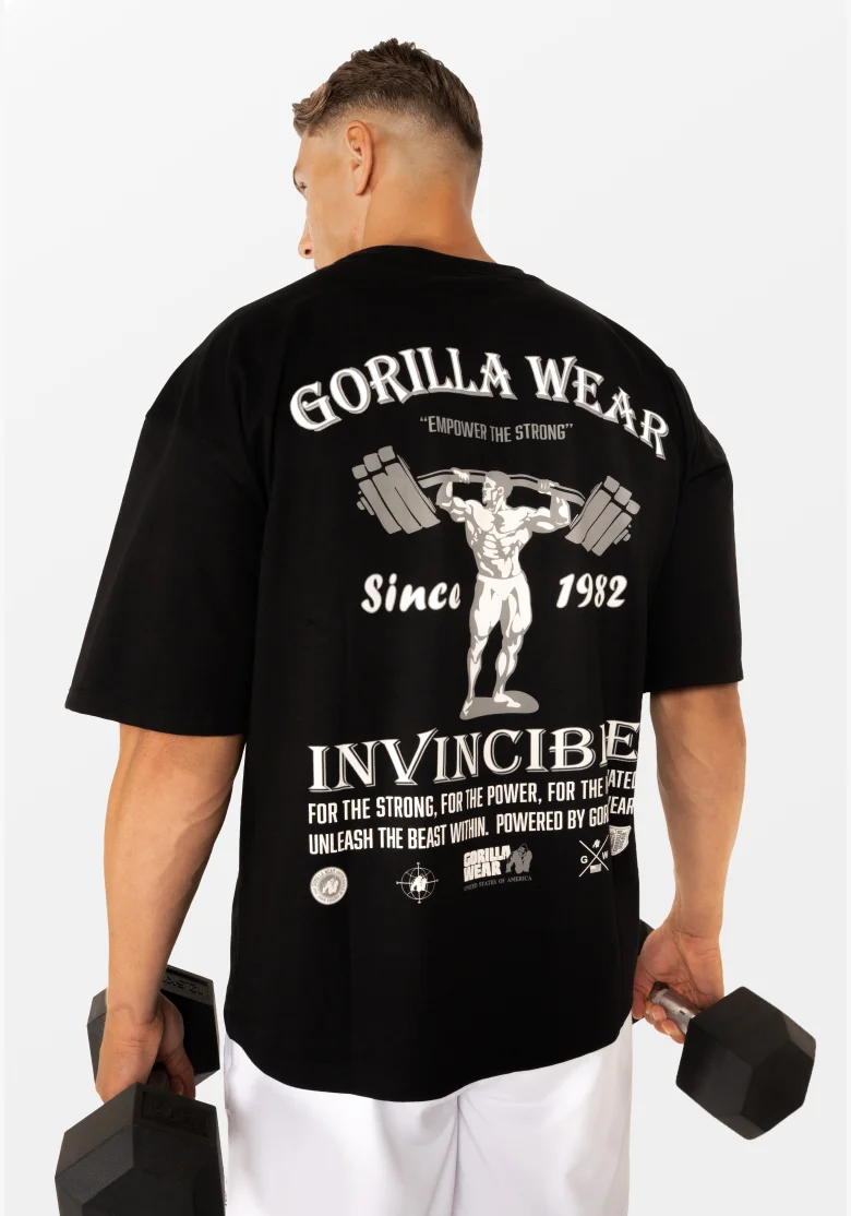 Gorilla Wear pánské oversized tričko Kingston – černá
