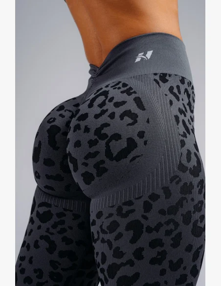 NEBBIA Kompresní push-up legíny s leopardím vzorem PRIMAL černé