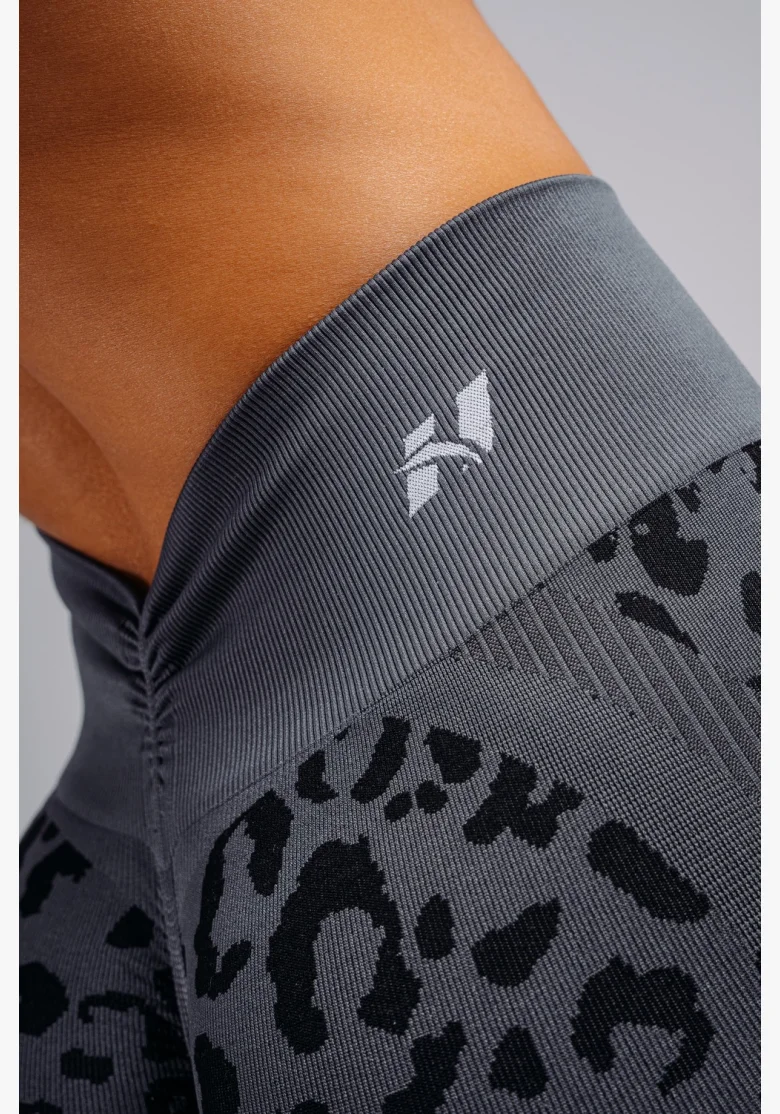 NEBBIA Kompresní push-up legíny s leopardím vzorem PRIMAL černé