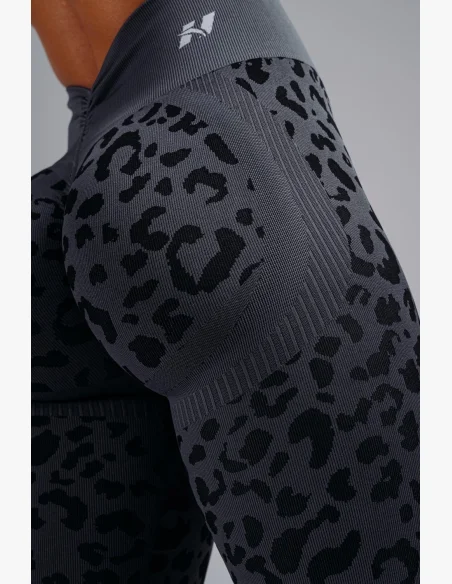NEBBIA Kompresní push-up legíny s leopardím vzorem PRIMAL černé