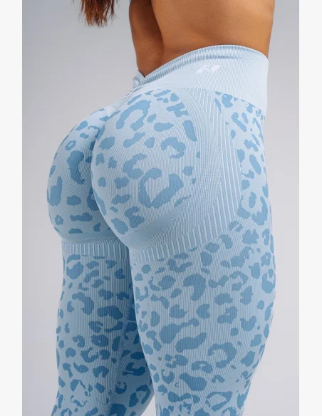 NEBBIA Kompresní push-up legíny s leopardím vzorem PRIMAL modré