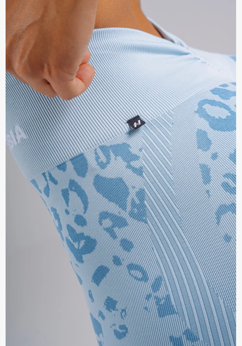 NEBBIA Kompresní push-up legíny s leopardím vzorem PRIMAL modré