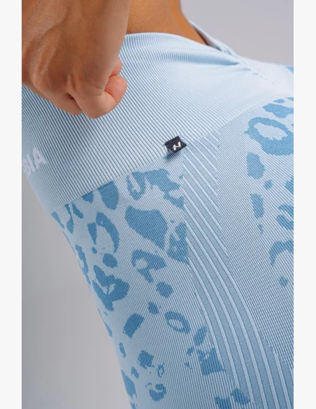 NEBBIA Kompresní push-up legíny s leopardím vzorem PRIMAL modré