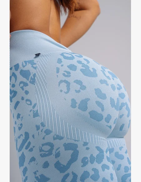 NEBBIA Kompresní push-up legíny s leopardím vzorem PRIMAL modré