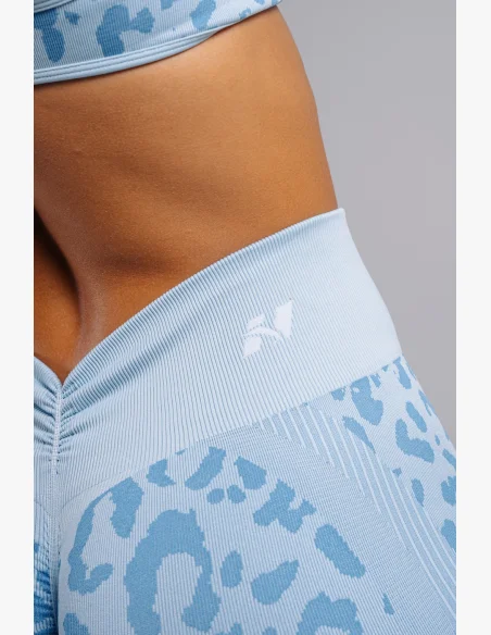 NEBBIA Kompresní push-up legíny s leopardím vzorem PRIMAL modré