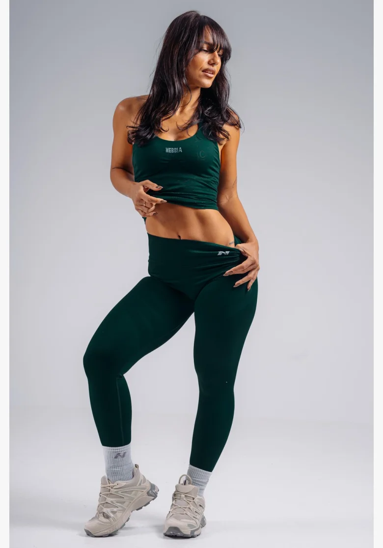 NEBBIA High-waist extra push-up legíny PRIMAL zelené