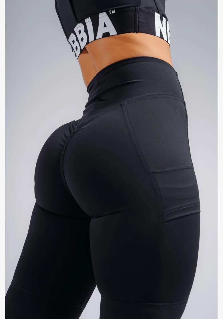 NEBBIA High-waist tvarující legíny s kapsami PRIMAL černé