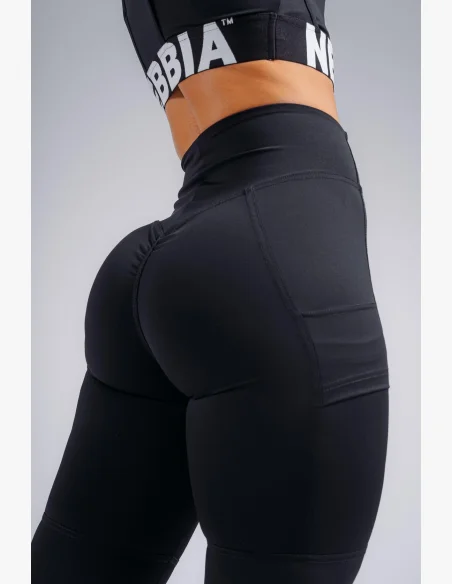 NEBBIA High-waist tvarující legíny s kapsami PRIMAL černé