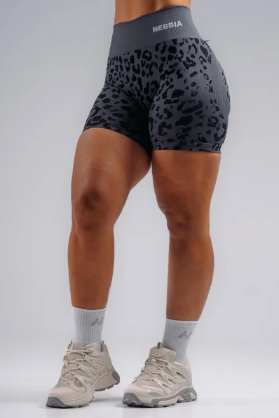 NEBBIA Kompresní push-up šortky s leopardím vzorem PRIMAL černé 2