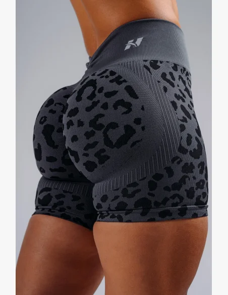 NEBBIA Kompresní push-up šortky s leopardím vzorem PRIMAL černé