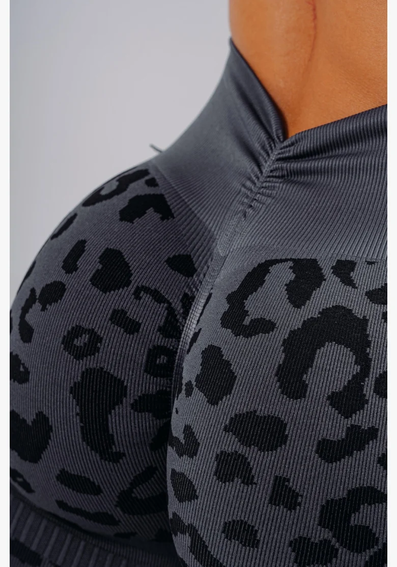 NEBBIA Kompresní push-up šortky s leopardím vzorem PRIMAL černé