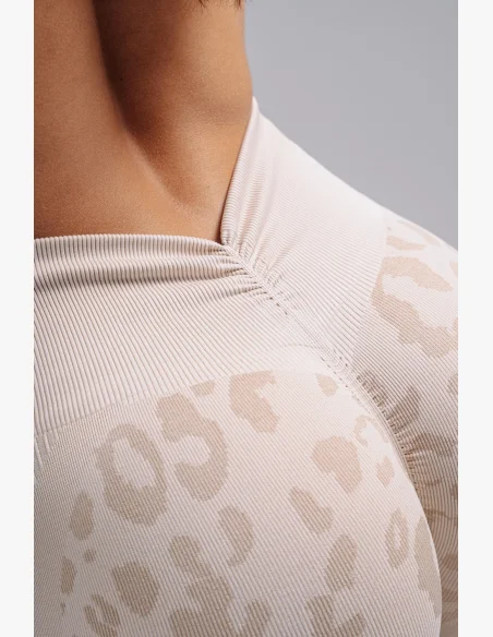 NEBBIA Kompresní push-up šortky s leopardím vzorem PRIMAL krémové