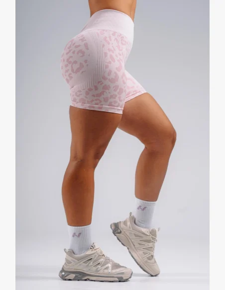 NEBBIA Kompresní push-up šortky s leopardím vzorem PRIMAL růžové