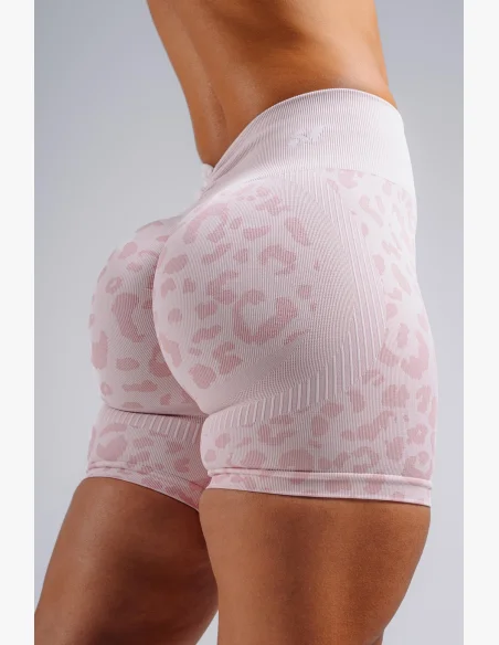 NEBBIA Kompresní push-up šortky s leopardím vzorem PRIMAL růžové