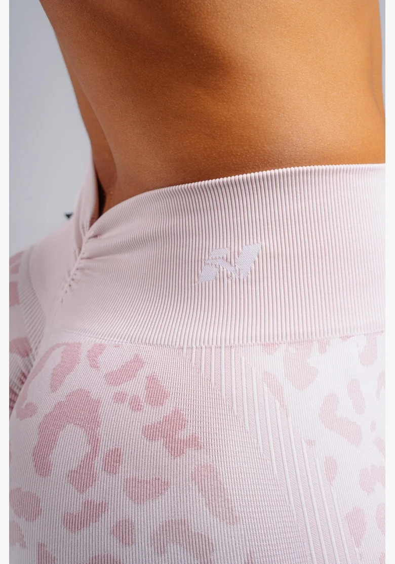 NEBBIA Kompresní push-up šortky s leopardím vzorem PRIMAL růžové