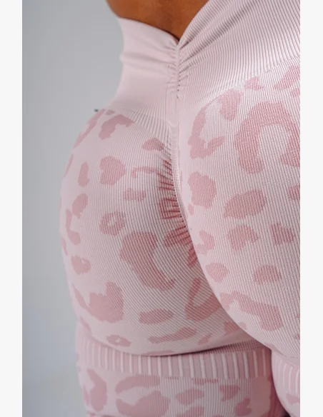 NEBBIA Kompresní push-up šortky s leopardím vzorem PRIMAL růžové
