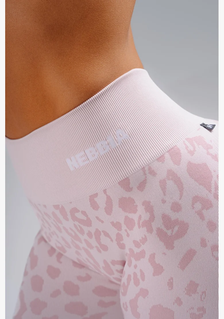 NEBBIA Kompresní push-up šortky s leopardím vzorem PRIMAL růžové