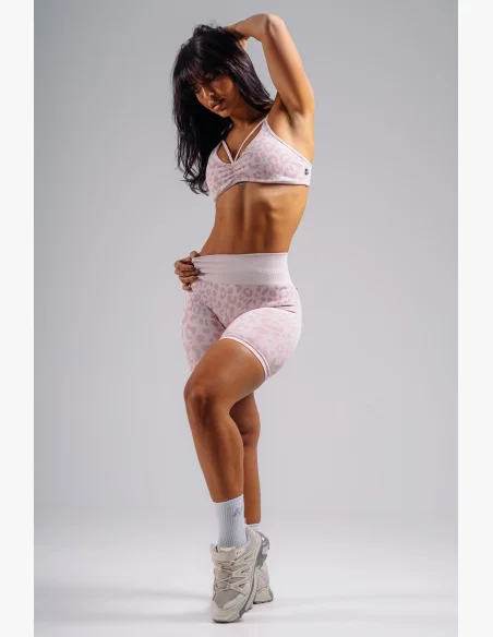 NEBBIA Kompresní push-up šortky s leopardím vzorem PRIMAL růžové