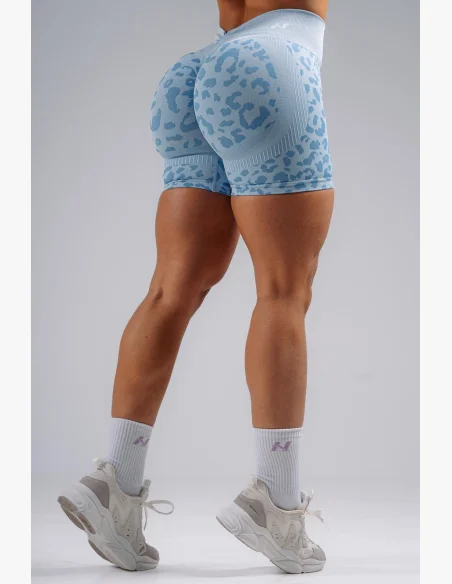 NEBBIA Kompresní push-up šortky s leopardím vzorem PRIMAL modré