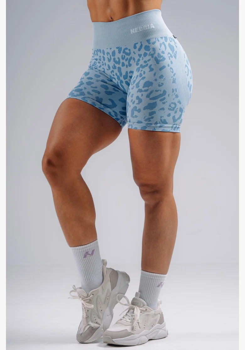 NEBBIA Kompresní push-up šortky s leopardím vzorem PRIMAL modré