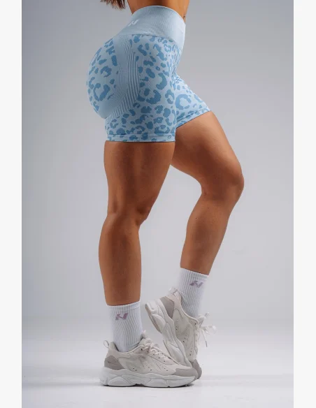 NEBBIA Kompresní push-up šortky s leopardím vzorem PRIMAL modré