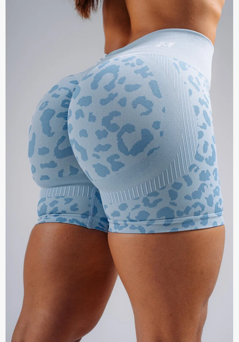 NEBBIA Kompresní push-up šortky s leopardím vzorem PRIMAL modré