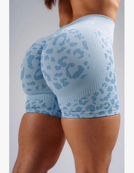 NEBBIA Kompresní push-up šortky s leopardím vzorem PRIMAL modré