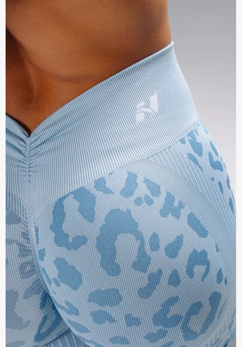 NEBBIA Kompresní push-up šortky s leopardím vzorem PRIMAL modré