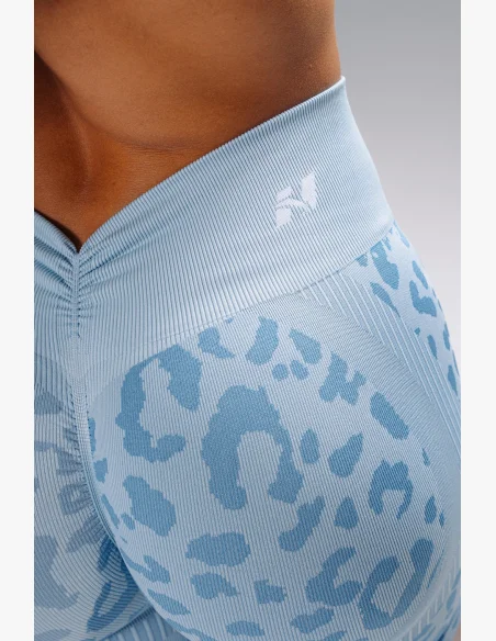 NEBBIA Kompresní push-up šortky s leopardím vzorem PRIMAL modré
