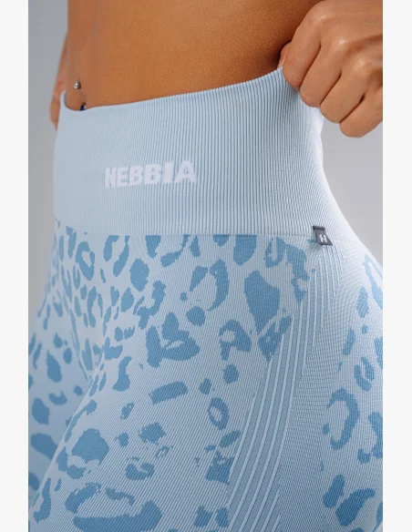 NEBBIA Kompresní push-up šortky s leopardím vzorem PRIMAL modré
