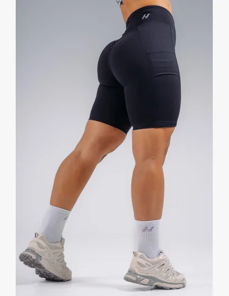 NEBBIA High-waist šortky s kapsami PRIMAL černé