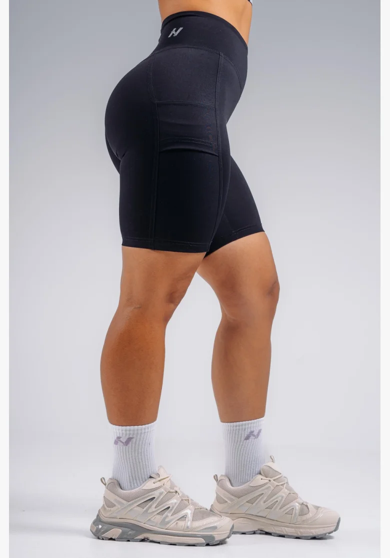 NEBBIA High-waist šortky s kapsami PRIMAL černé