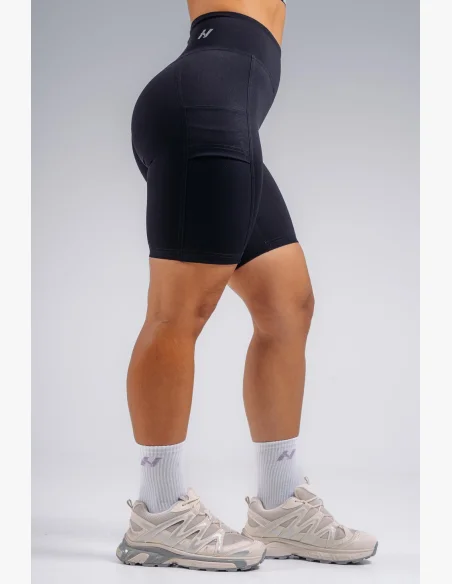 NEBBIA High-waist šortky s kapsami PRIMAL černé