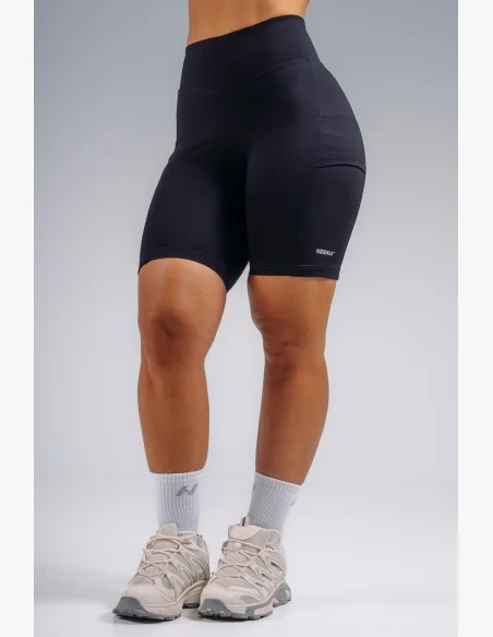 NEBBIA High-waist šortky s kapsami PRIMAL černé