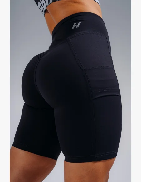NEBBIA High-waist šortky s kapsami PRIMAL černé