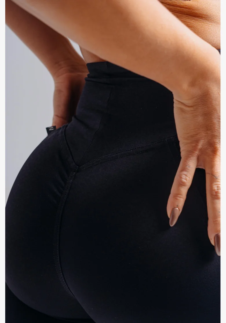 NEBBIA High-waist šortky s kapsami PRIMAL černé