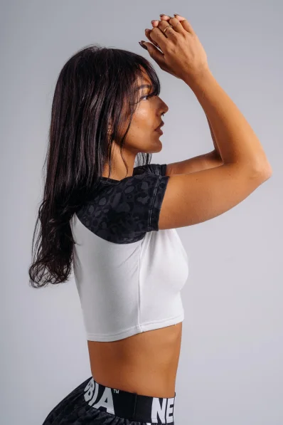 NEBBIA Crop top s leopardím vzorem '97 PRIMAL černý 2