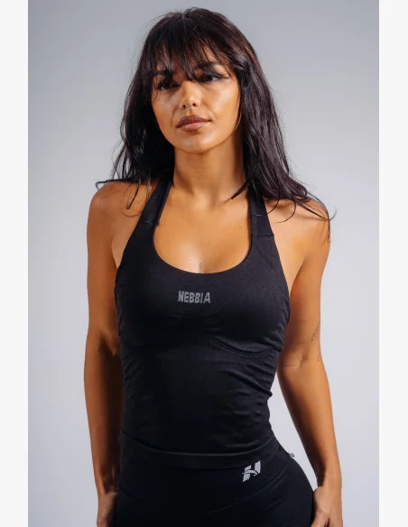 NEBBIA Halter top s vestavěnou podprsenkou PRIMAL černý