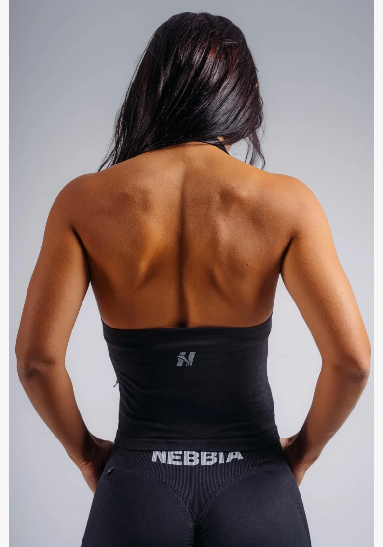 NEBBIA Halter top s vestavěnou podprsenkou PRIMAL černý