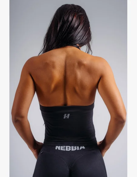 NEBBIA Halter top s vestavěnou podprsenkou PRIMAL černý