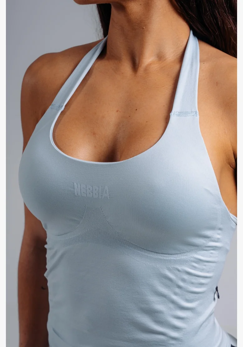 NEBBIA Halter top s vestavěnou podprsenkou PRIMAL modrý