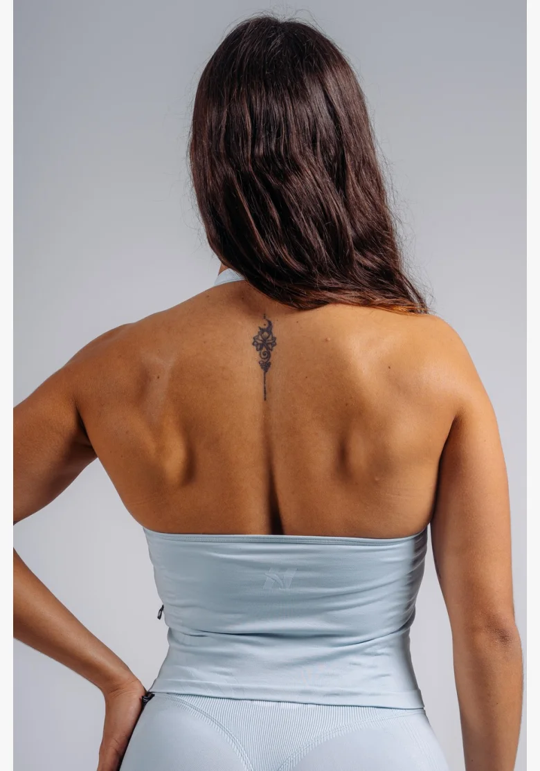 NEBBIA Halter top s vestavěnou podprsenkou PRIMAL modrý